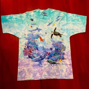Vintage 1993 Liquid Blue TieDye short sleeve Tee L